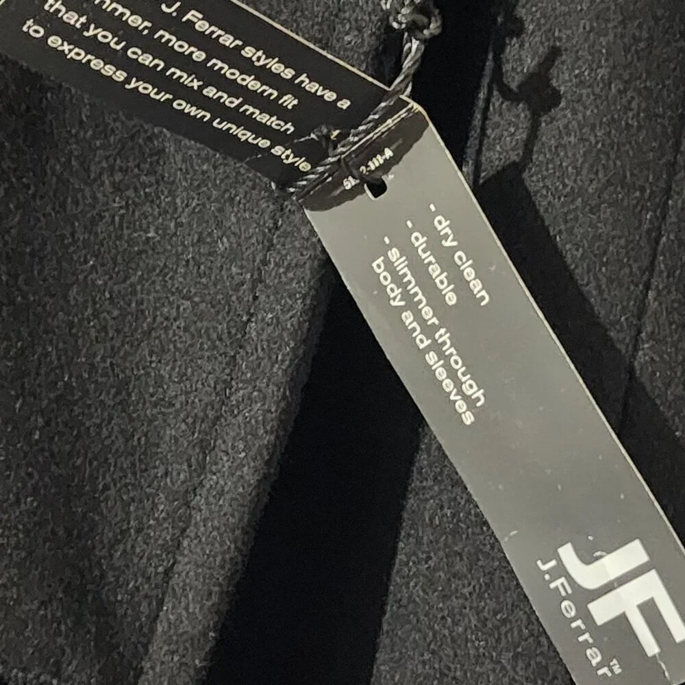 NWT Jf j.ferrar men’s wool bland pea coat black medium - Picture 8 of 9
